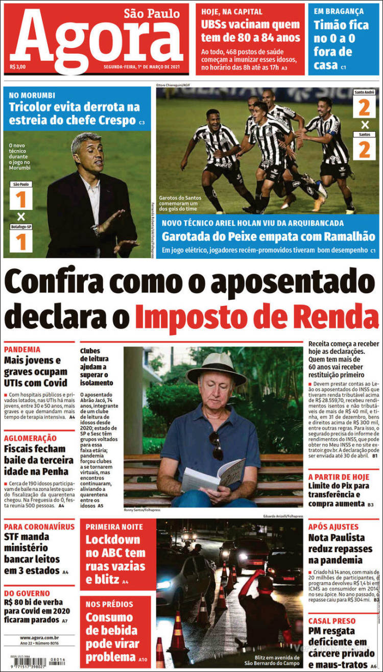 Portada de Agora São Paulo (Brasil)