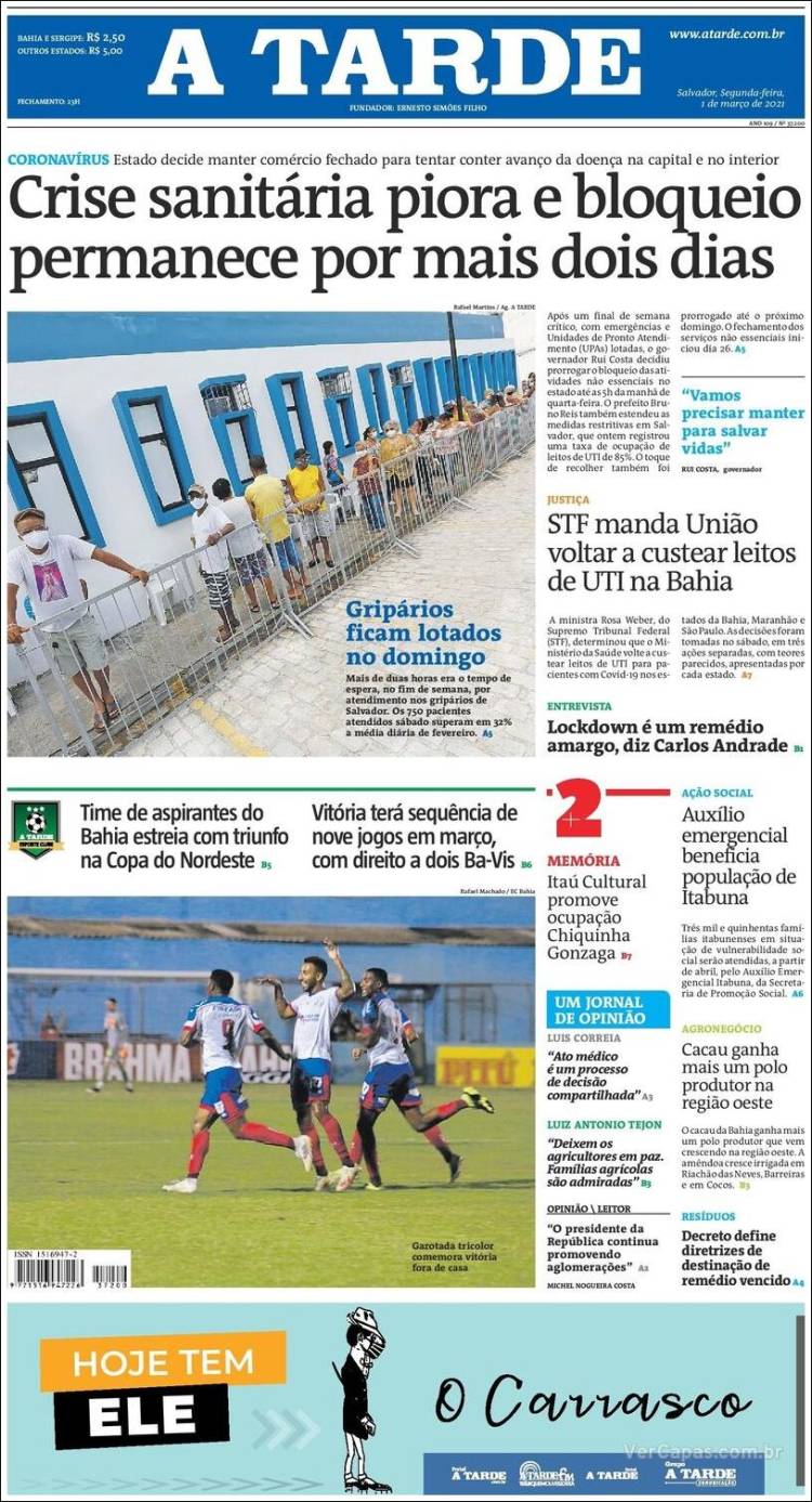 Portada de Diário A Tarde (Brasil)