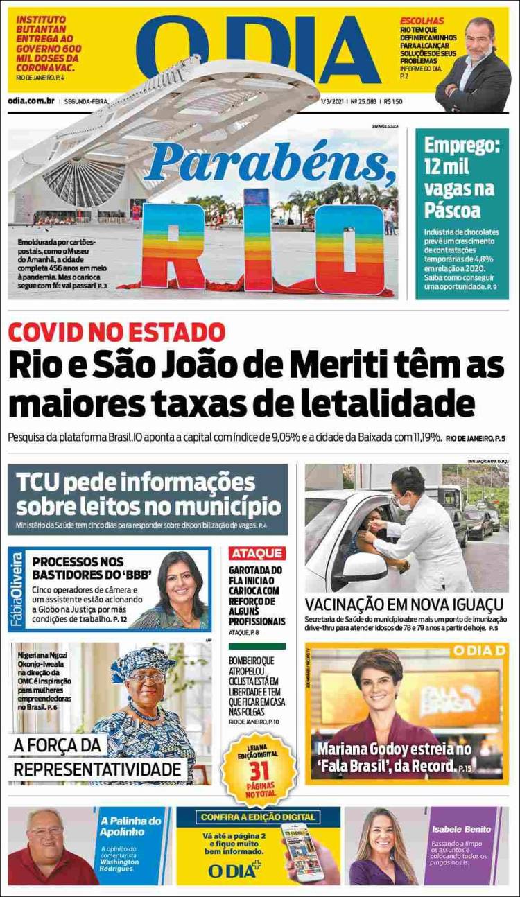 Portada de O Dia (Brasil)