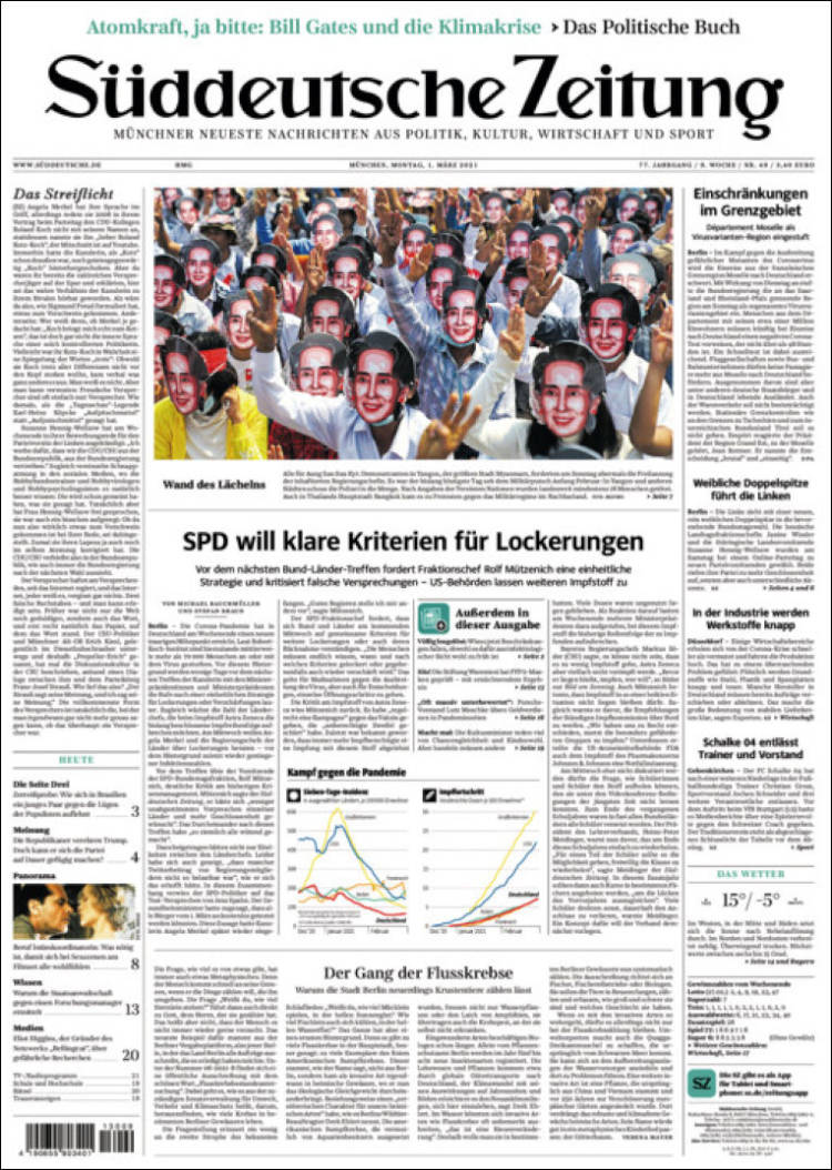 Portada de Sueddeutsche (Alemania)