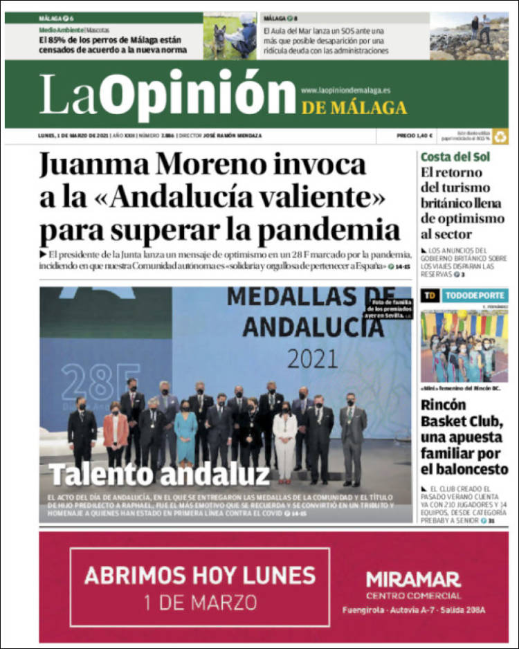 Portada de La Opinión de Málaga (Spain)