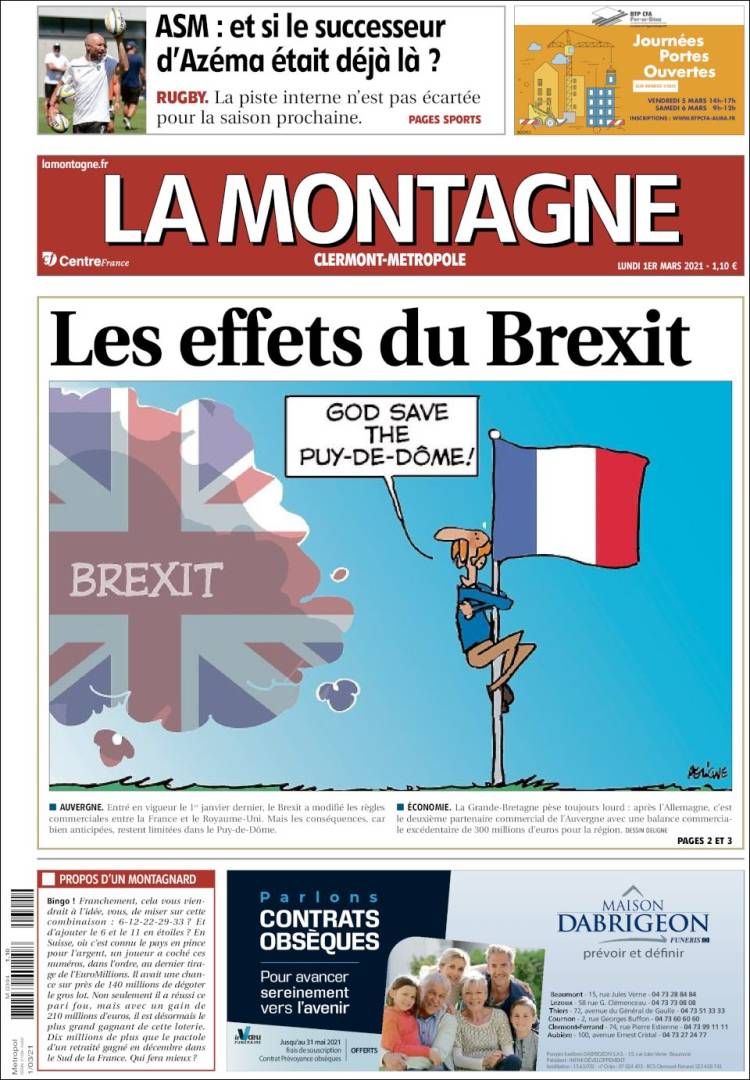 Portada de La Montagne (Francia)