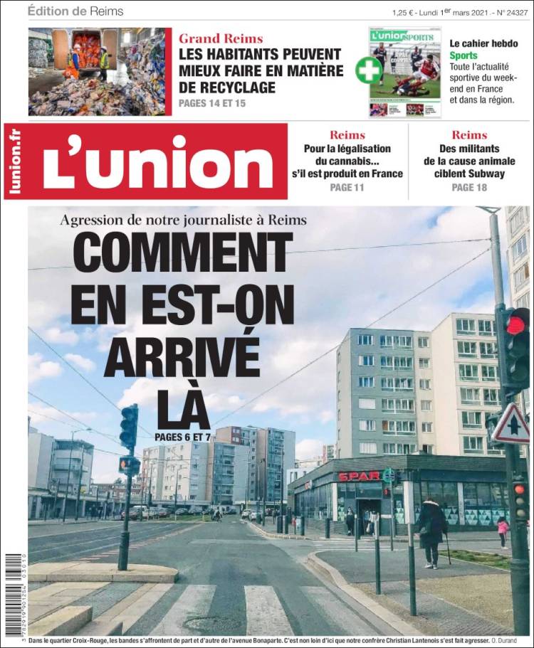 Portada de L'Union (Francia)