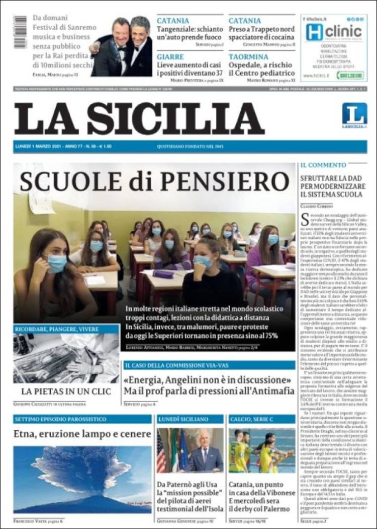Portada de La Sicilia (Italia)