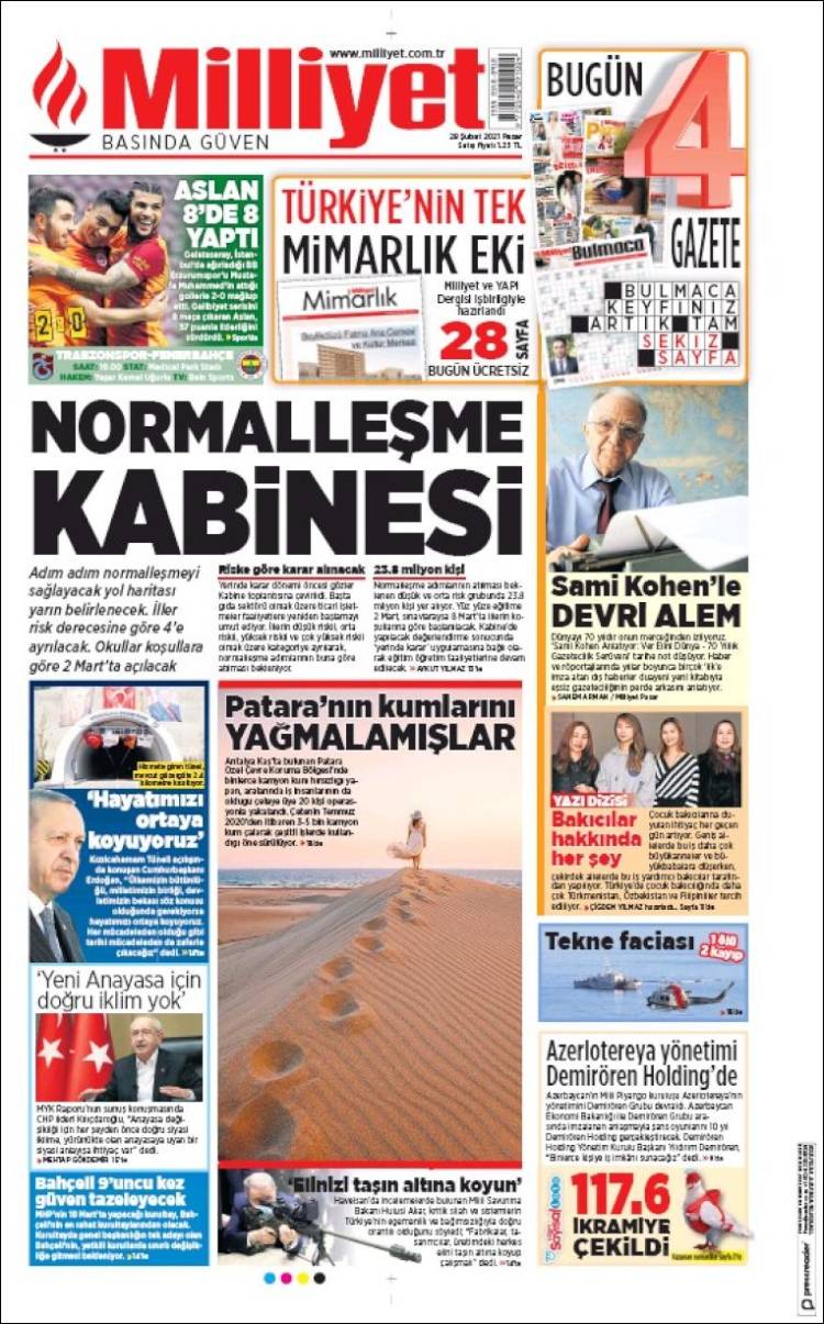 Portada de Milliyet (Turqu&iacute;a)