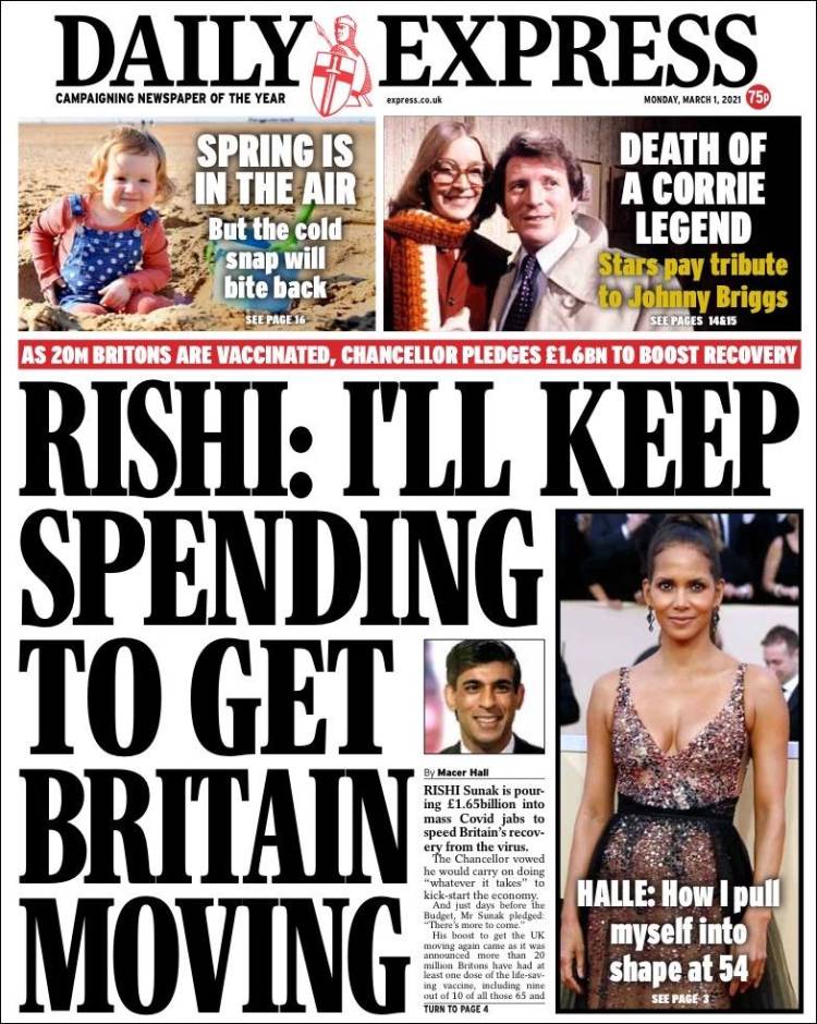 Portada de Daily Express (Reino Unido)