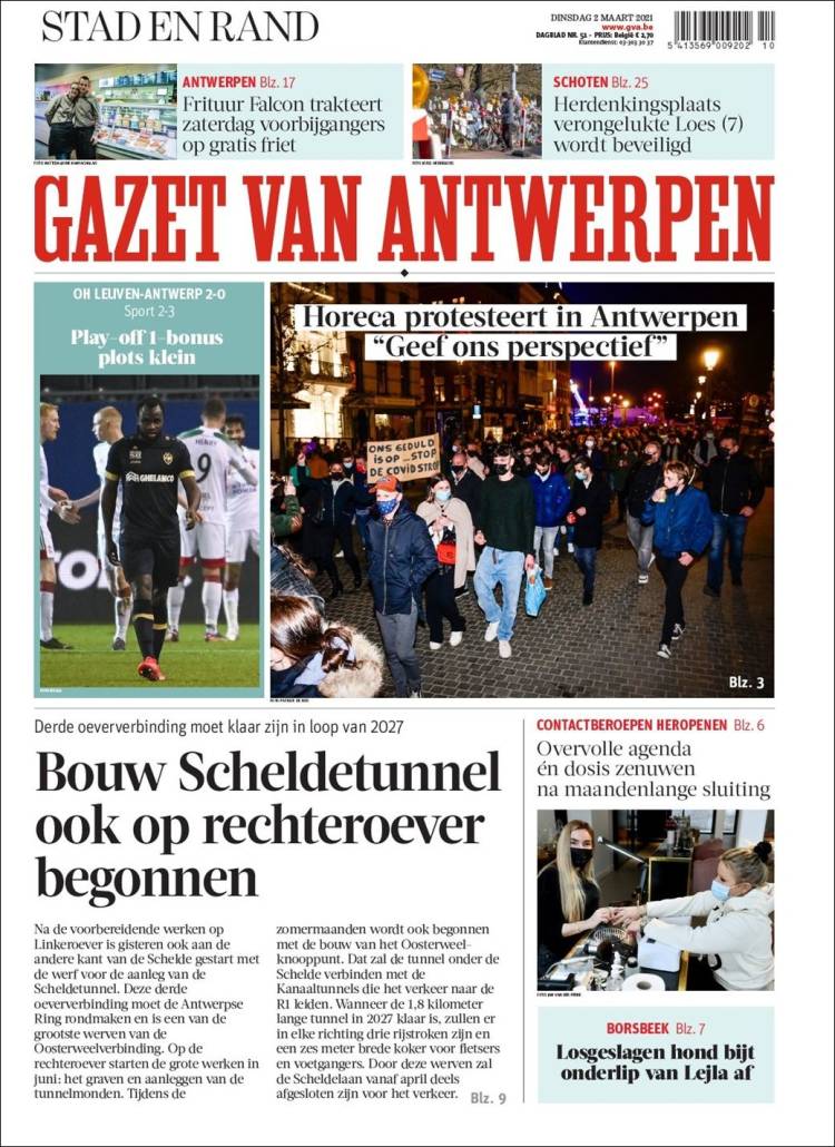 Portada de Gazet van Antwerpen (B&eacute;lgica)