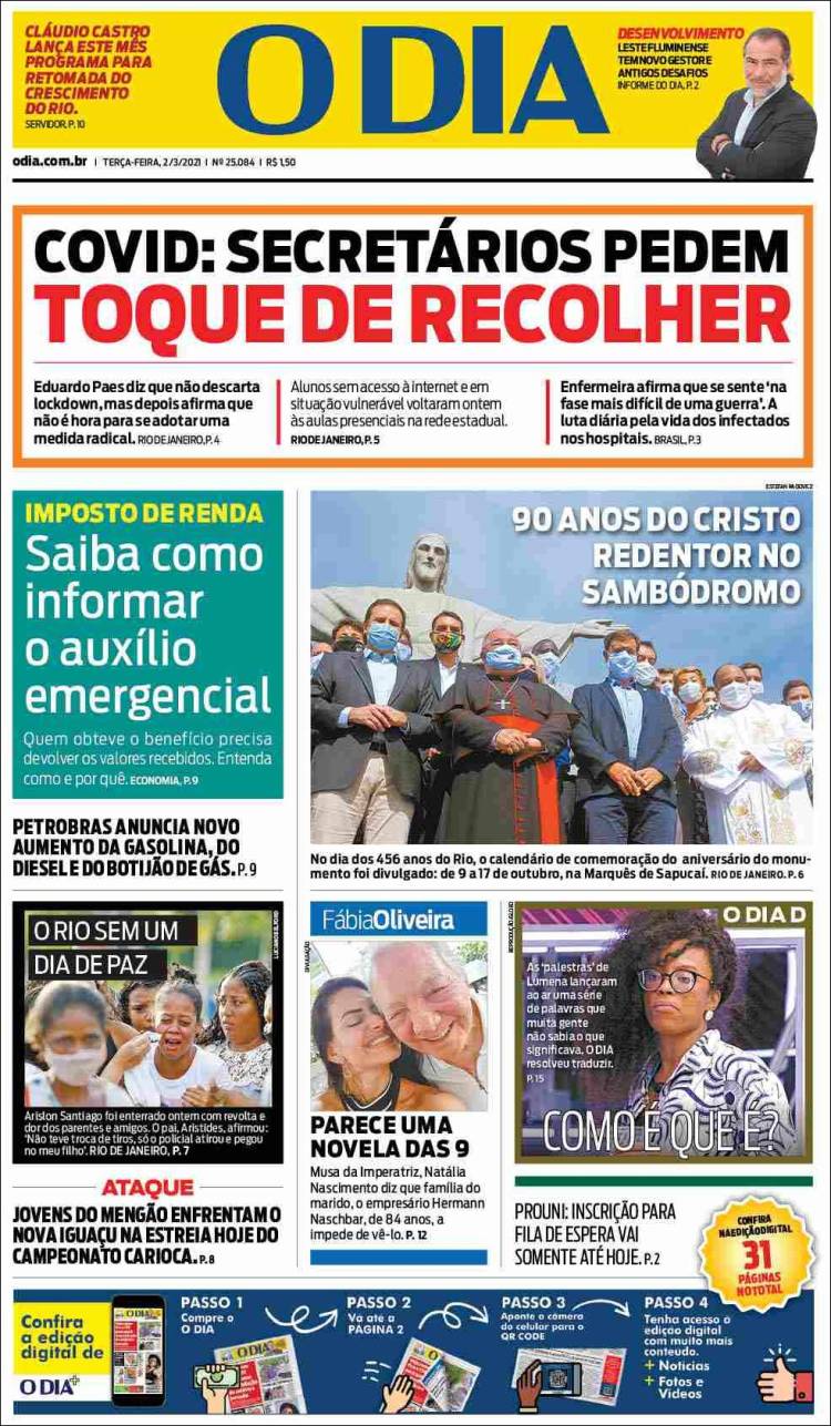 Portada de O Dia (Brasil)