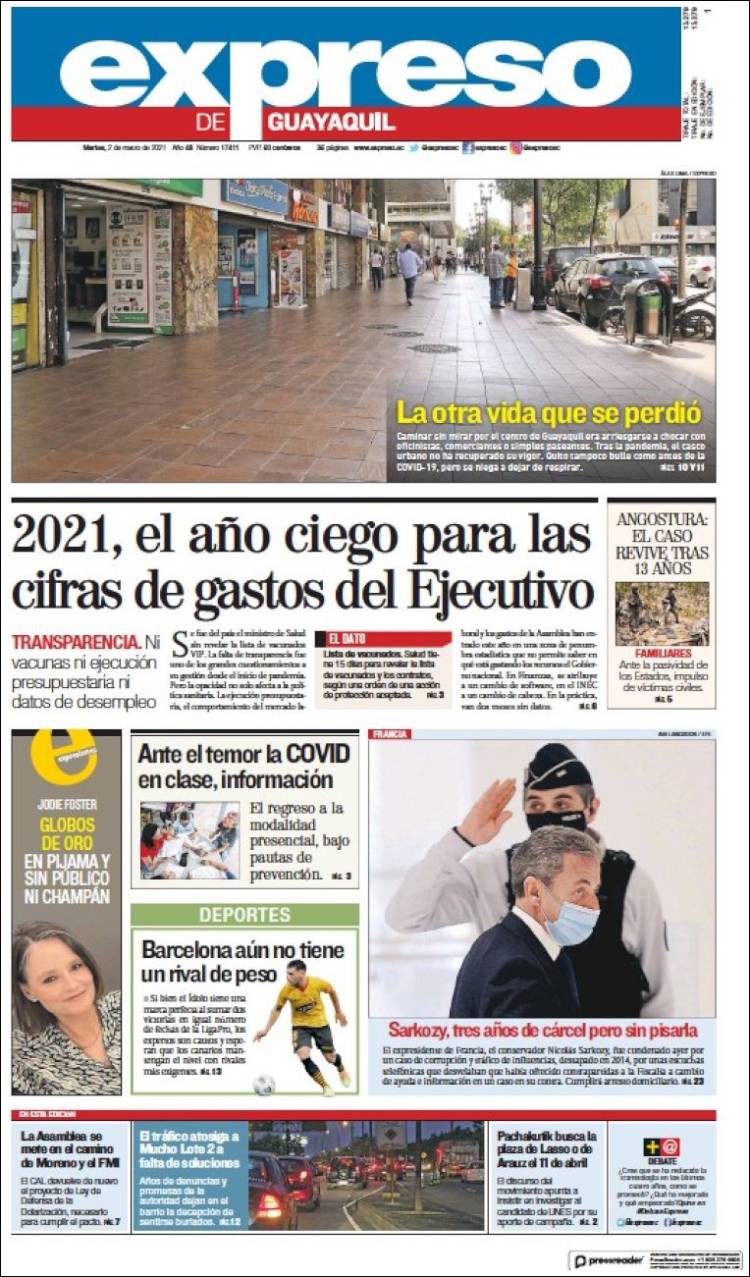 Portada de Expreso (Ecuador)