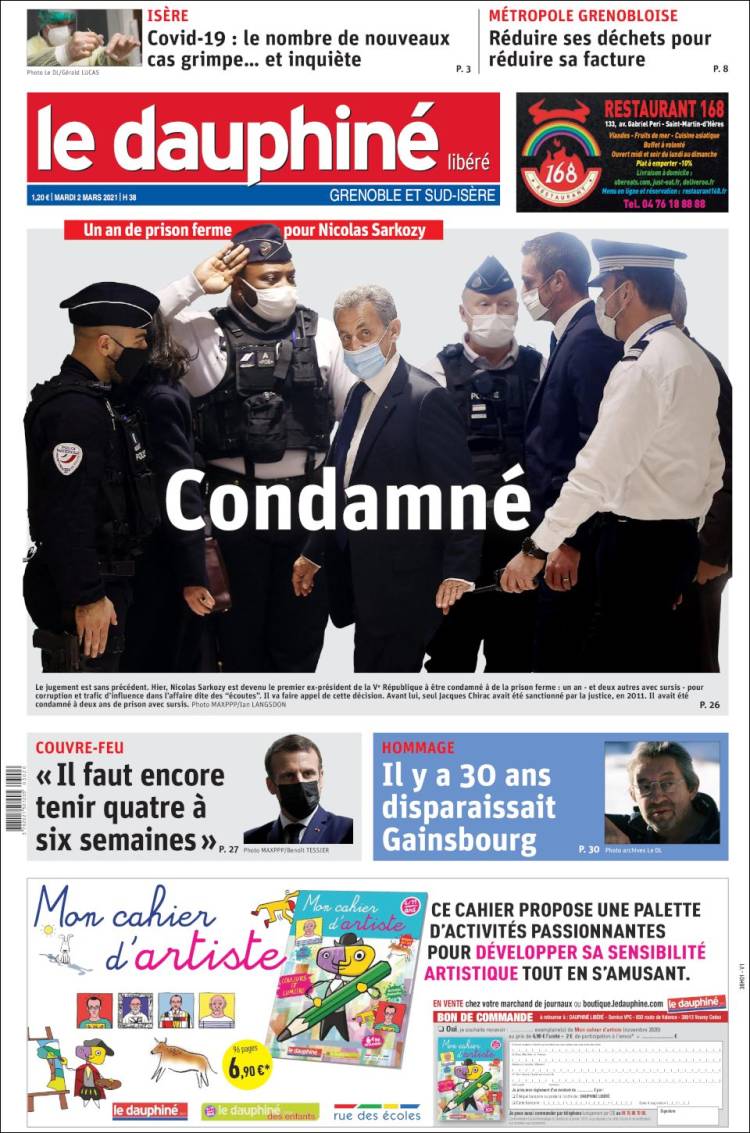 Portada de Le Dauphiné Libéré (Francia)
