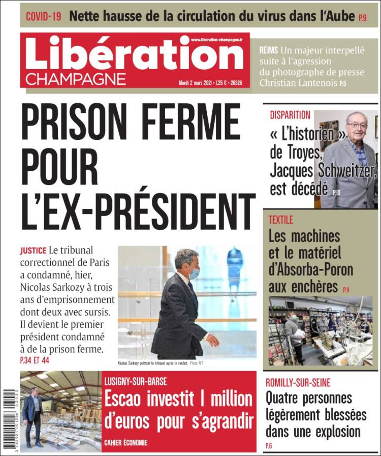 Portada de Libération Champagne (Francia)