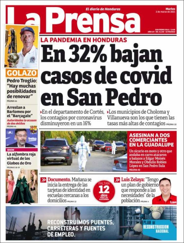 Portada de La Prensa (Honduras)