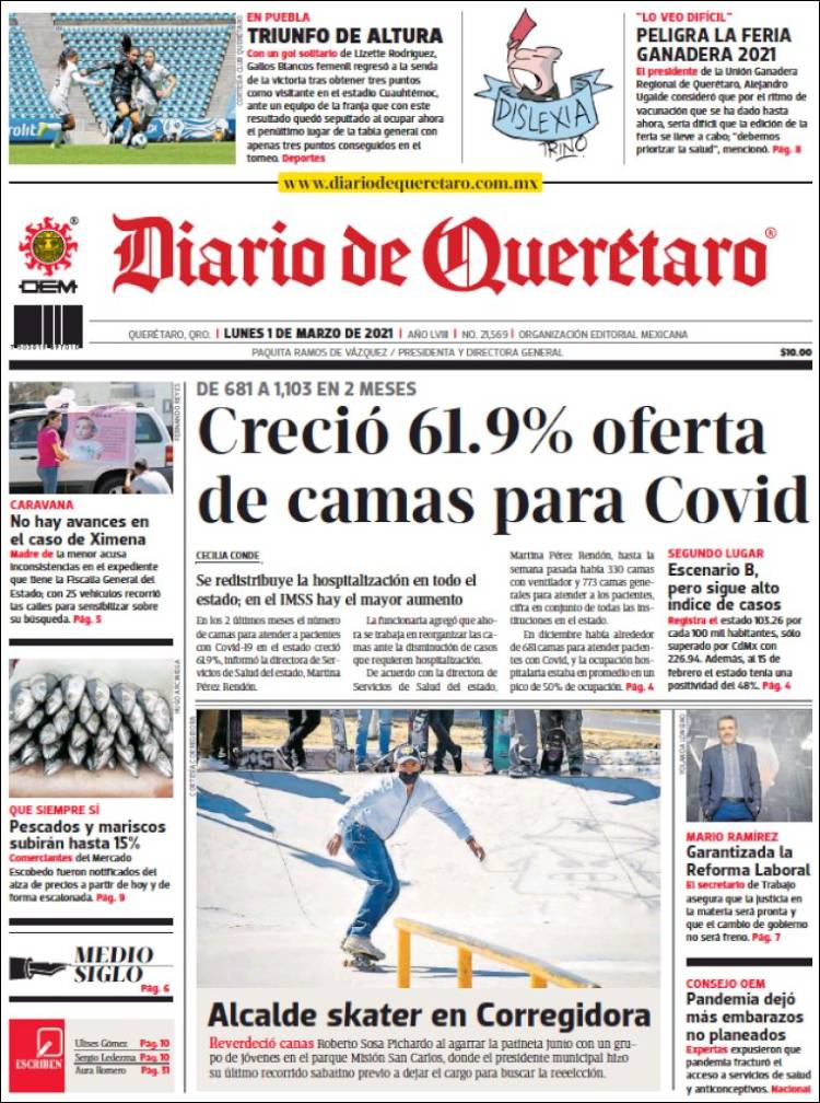 Portada de Diario de Querétaro (México)