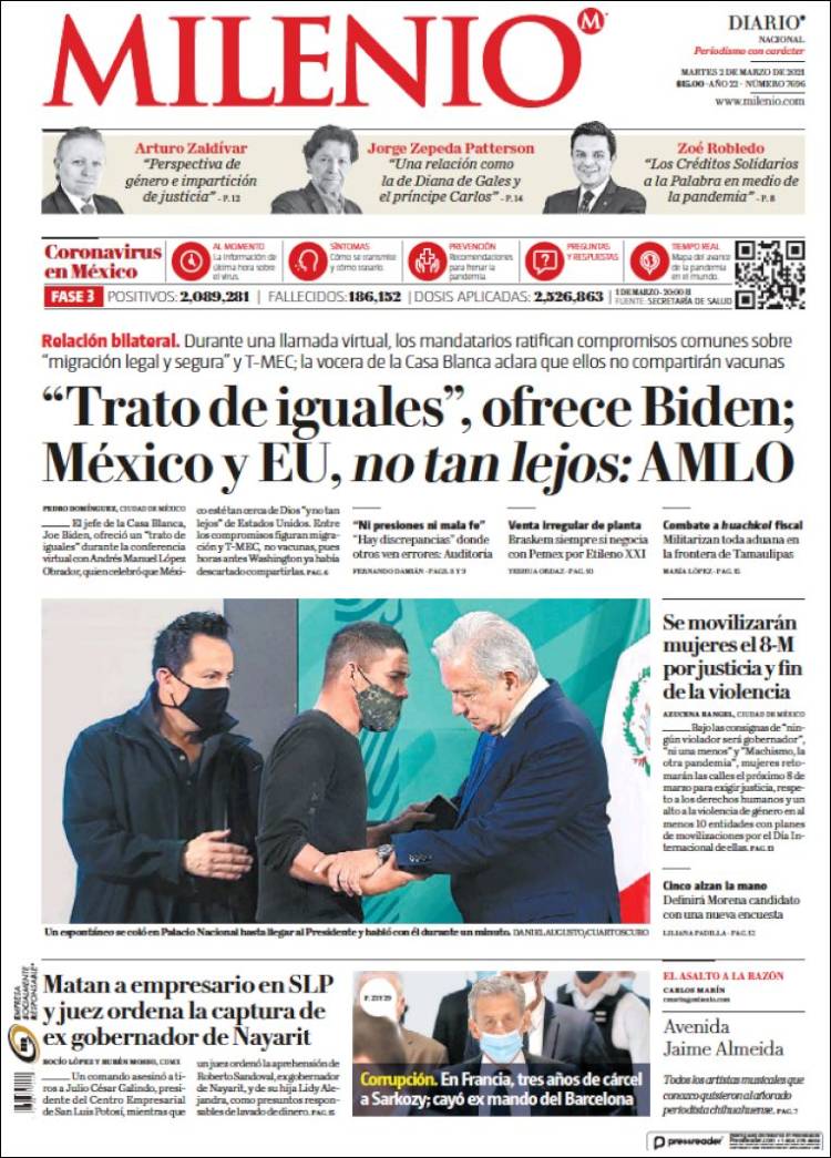 Portada de Milenio (México)