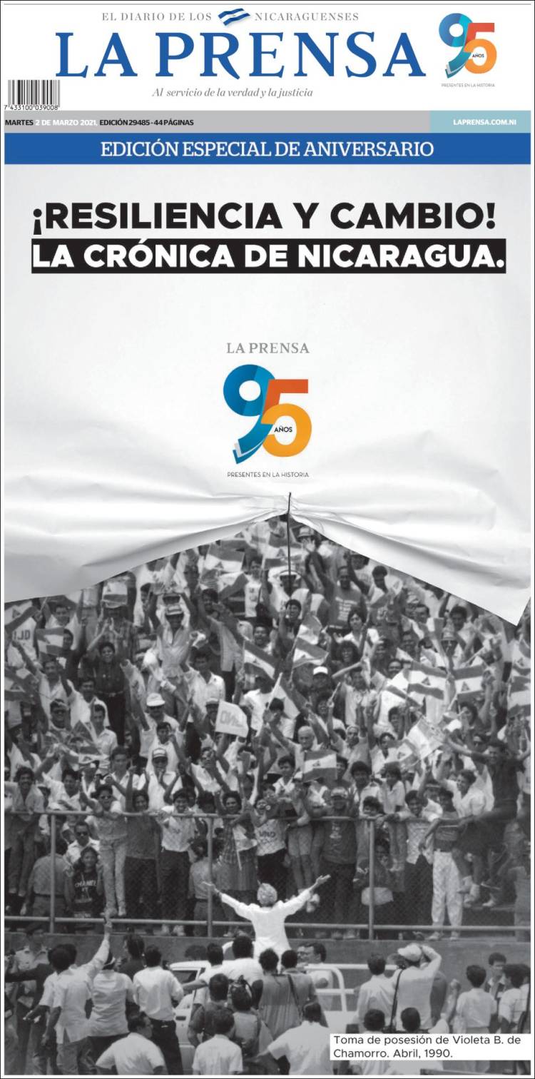 Portada de La Prensa (Nicaragua)