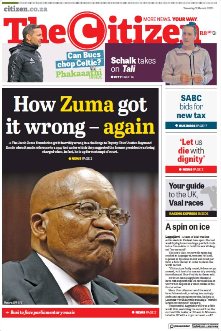 Portada de The Citizen (Sud&aacute;frica)