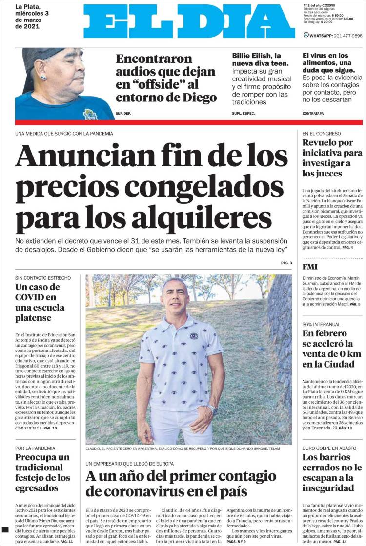Portada de El Día de la Plata (Argentina)