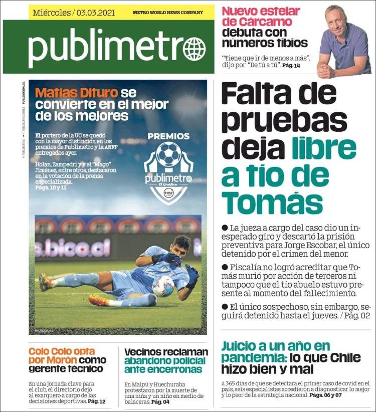 Portada de Publimetro (Chile)
