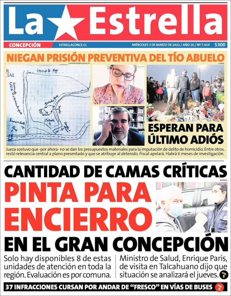 Portada de La Estrella de Concepción (Chile)