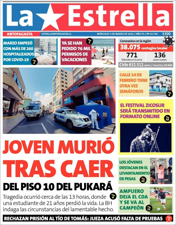 Portada de La Estrella del Norte (Chile)