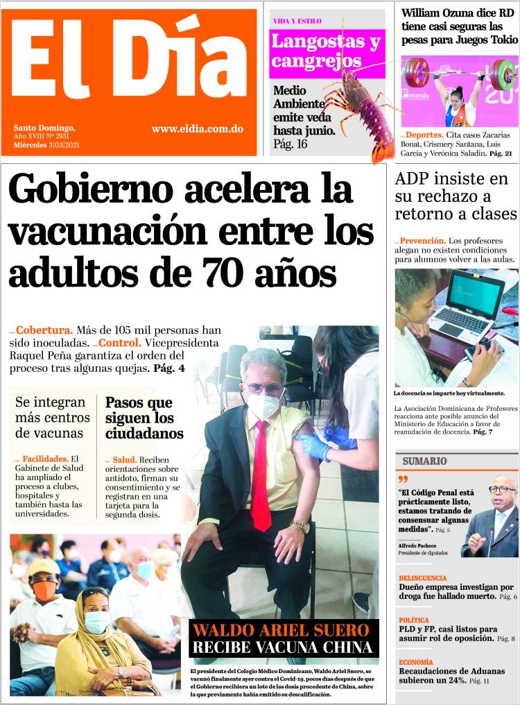 Portada de El Día (R. Dominicana)