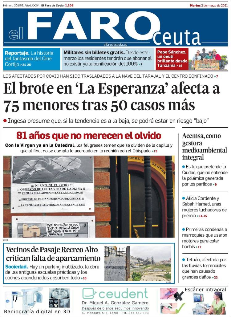Portada de El Faro de Ceuta (Espa&ntilde;a)