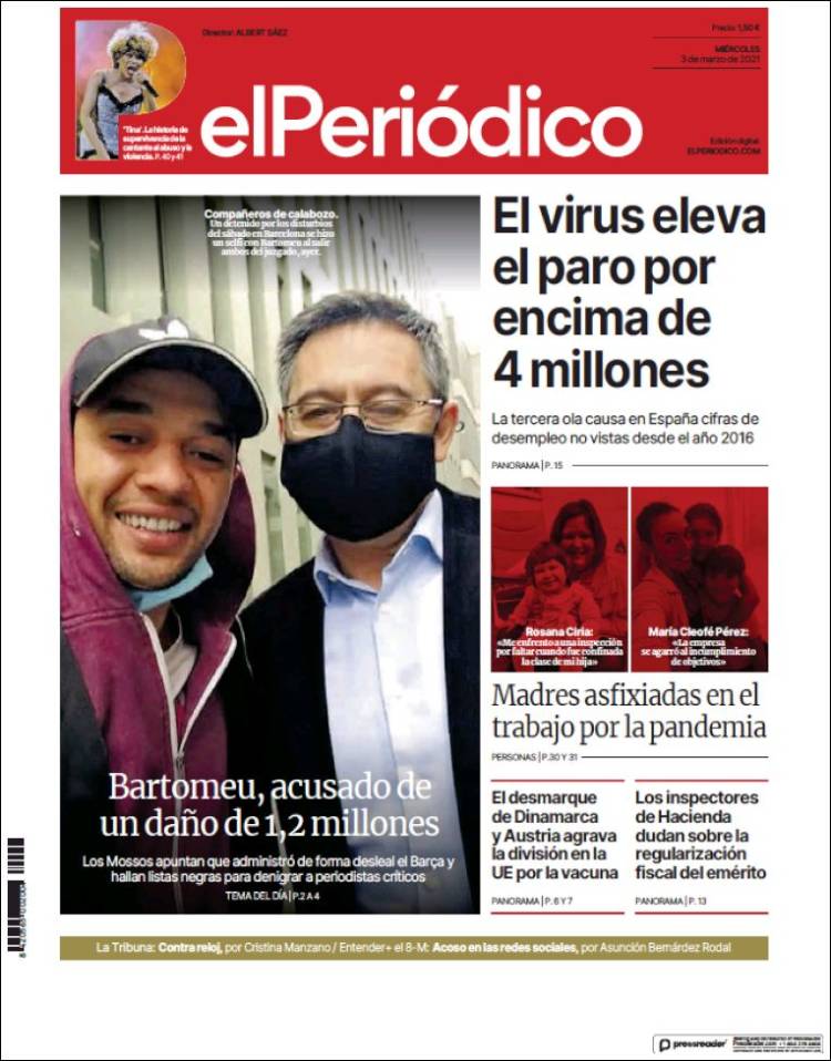 Portada de El Periódico (Espa&ntilde;a)