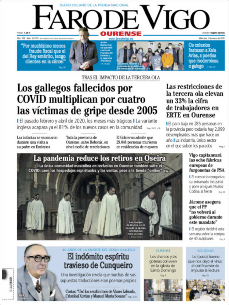 Portada de El Faro de Vigo - Ourense (Espa&ntilde;a)