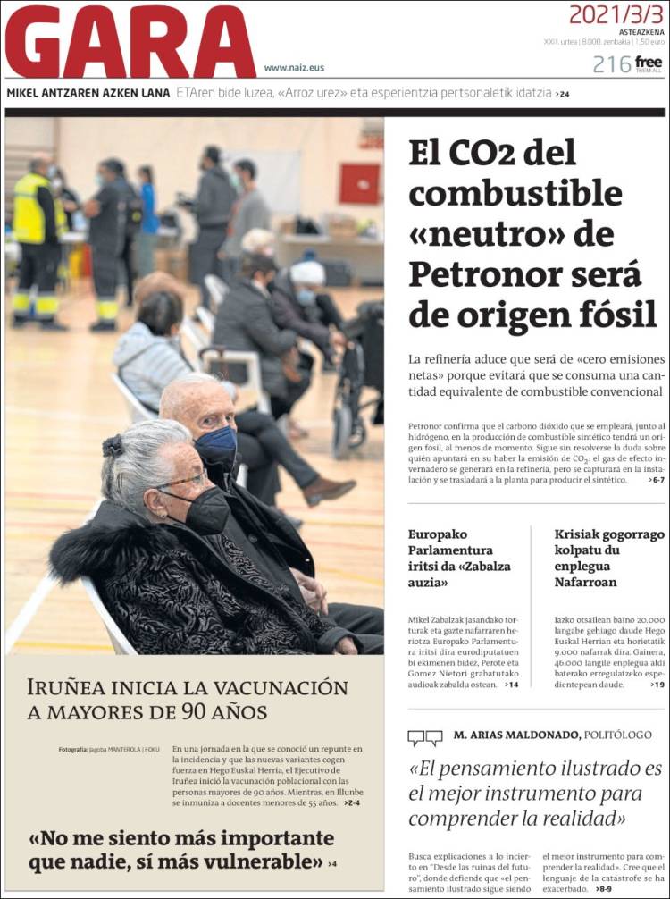 Portada de Gara (Espa&ntilde;a)