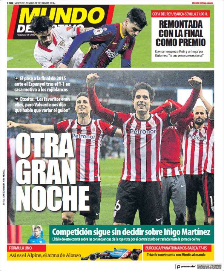 Portada de Mundo Deportivo Bizkaia (Espa&ntilde;a)