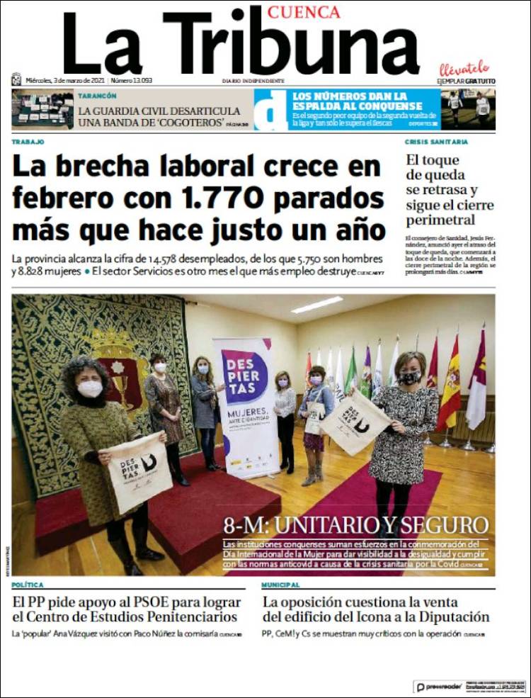 Portada de La Tribuna de Cuenca (Espa&ntilde;a)