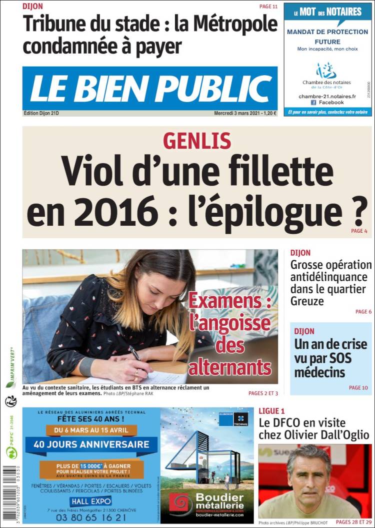 Portada de Le Bien Public (Francia)