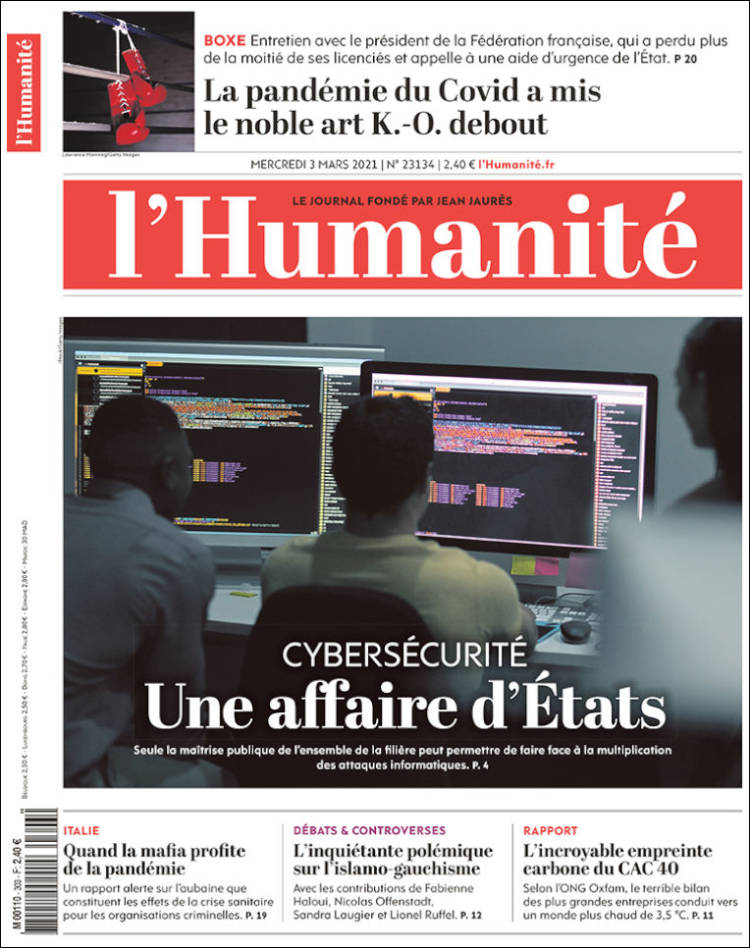 Portada de l'Humanite (Francia)