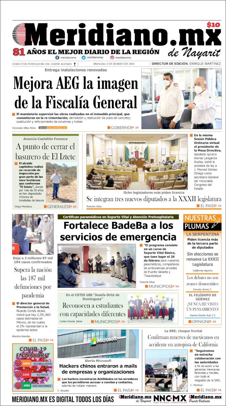 Portada de Meridiano (M&eacute;xico)