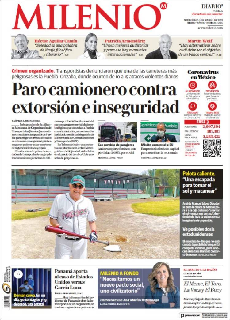 Portada de Milenio de Puebla (M&eacute;xico)
