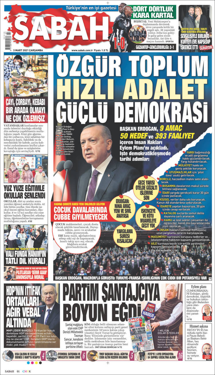 Portada de Sabah (Turqu&iacute;a)