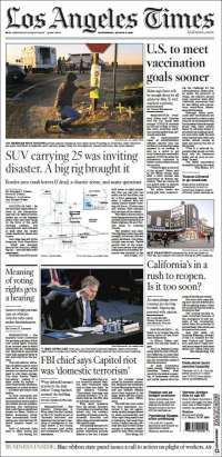 Portada de Los Angeles Times (USA)