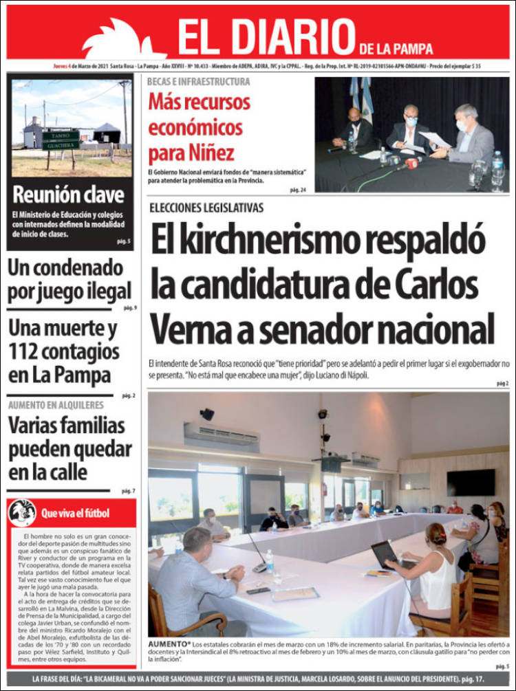 Portada de Diario de La Pampa (Argentine)