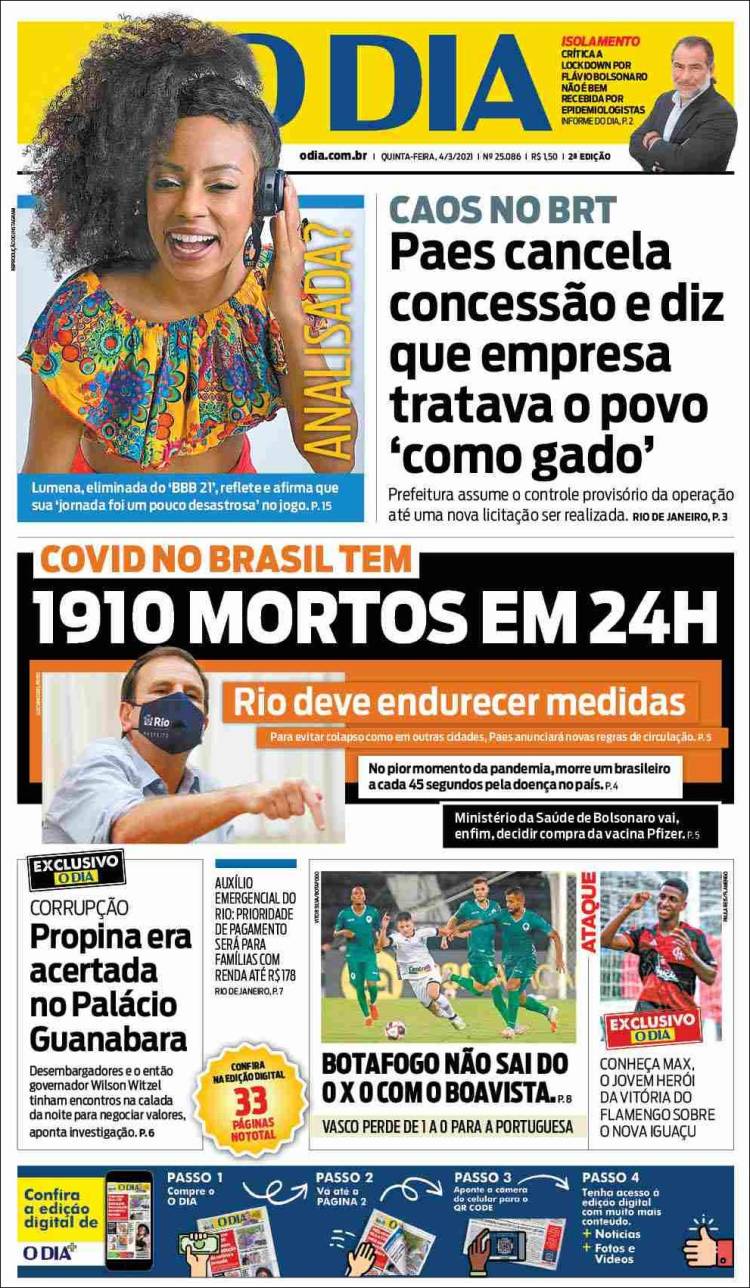 Portada de O Dia (Brasil)