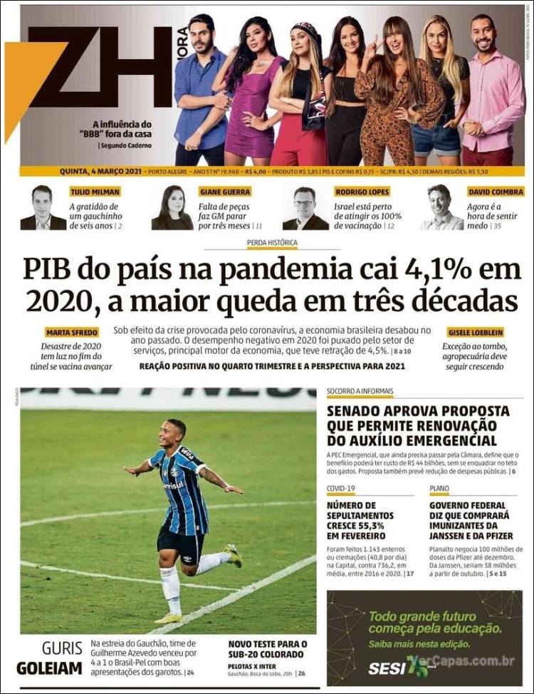 Portada de Zero Hora (Brasil)