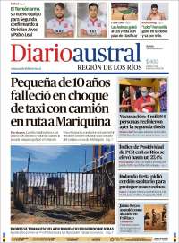 Portada de El Diario Austral de Valdivia (Chile)