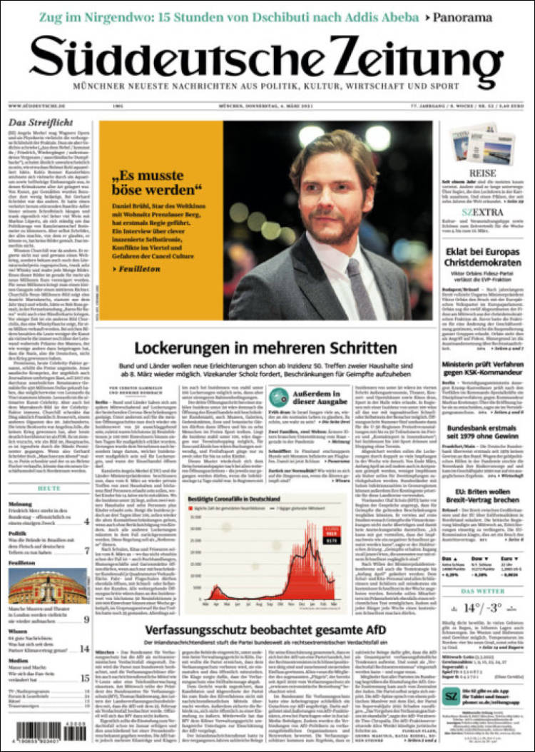 Portada de Sueddeutsche (Allemagne)