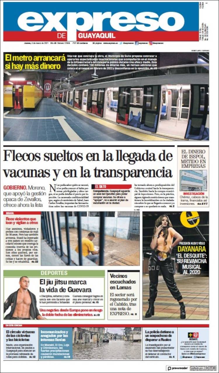 Portada de Expreso (Ecuador)