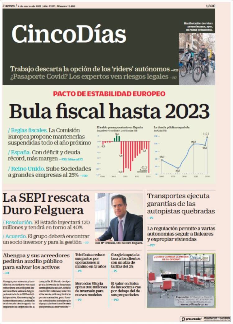Portada de Cinco Días (Espa&ntilde;a)