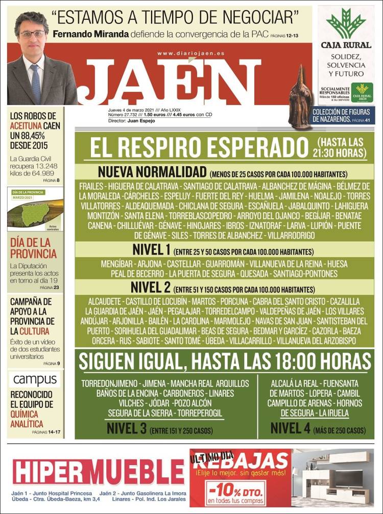 Portada de Diario Jaén (España)