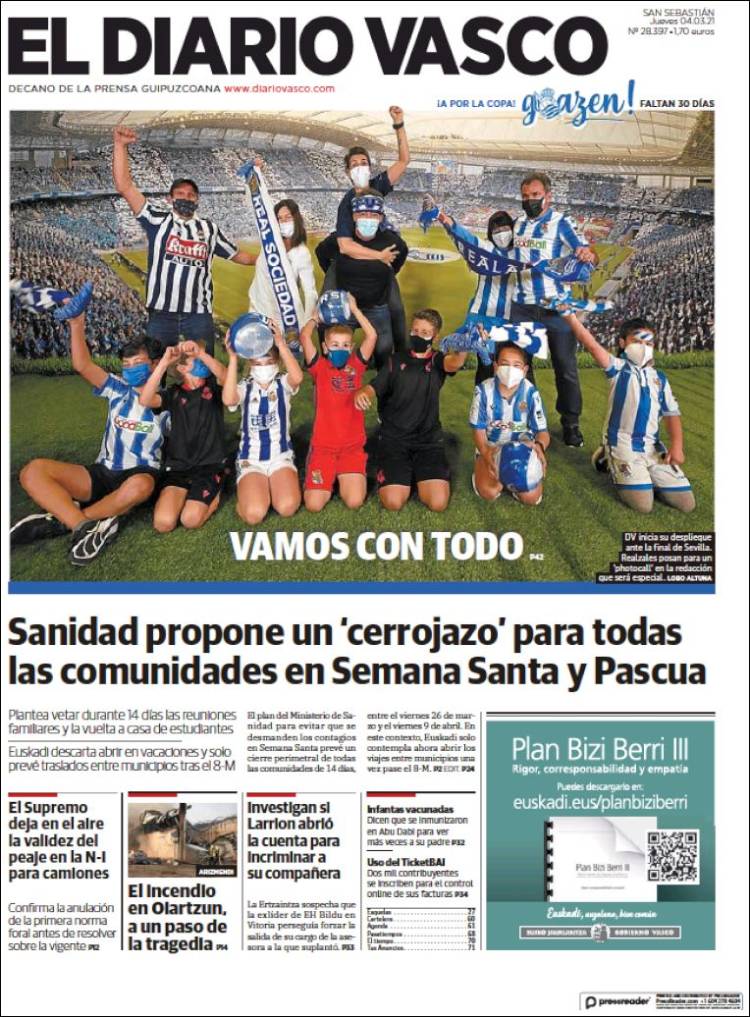 Portada de Diario Vasco (Spain)