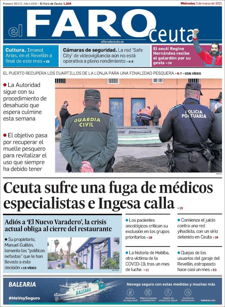 Portada de El Faro de Ceuta (España)