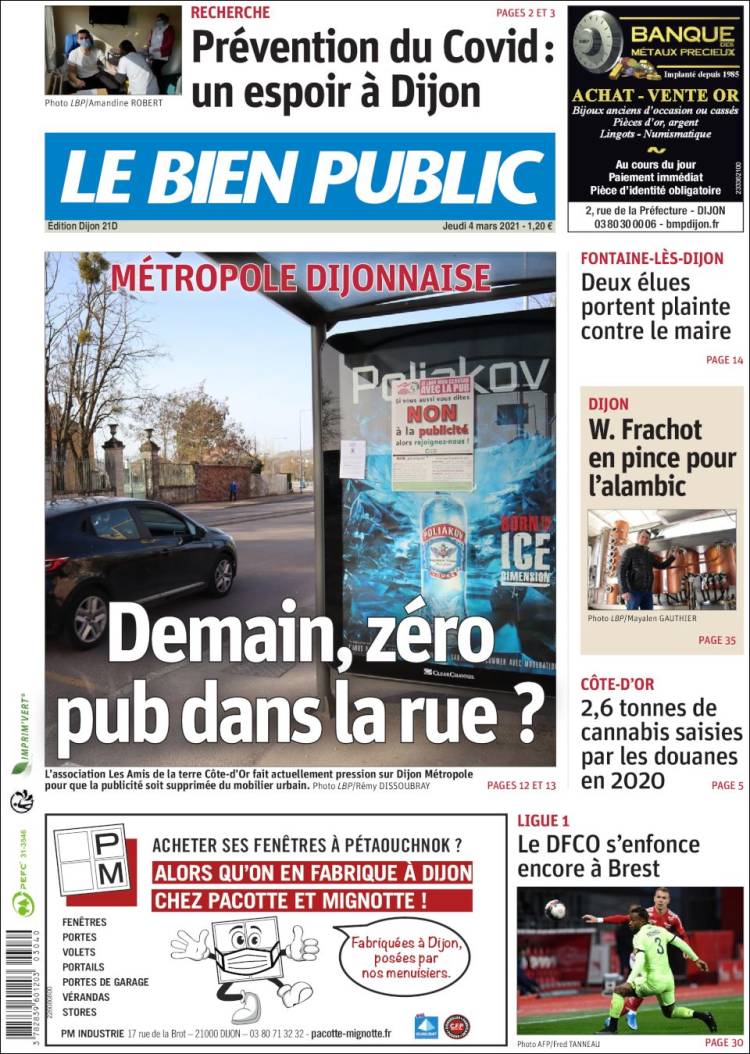 Portada de Le Bien Public (Francia)