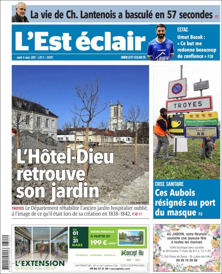 Portada de L'Est Eclair (Francia)
