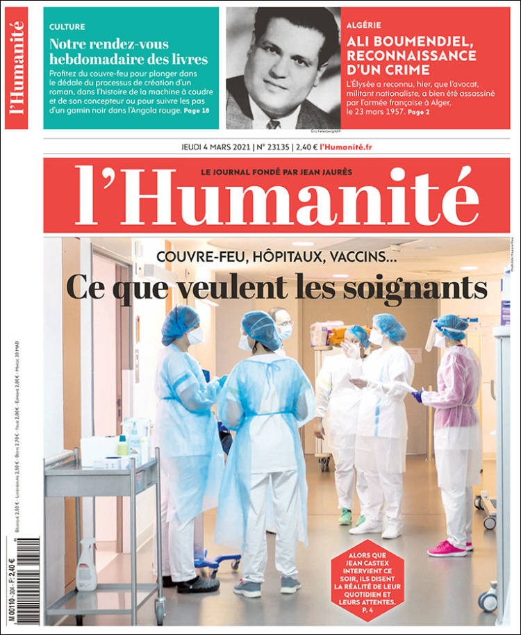 Portada de l'Humanite (Francia)